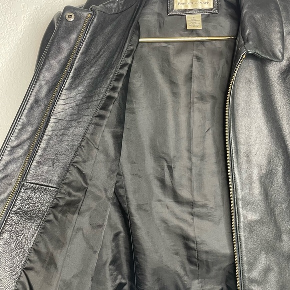 Preston & York jacket leather women’s sz medium vintage Classic Black - Picture 7 of 7